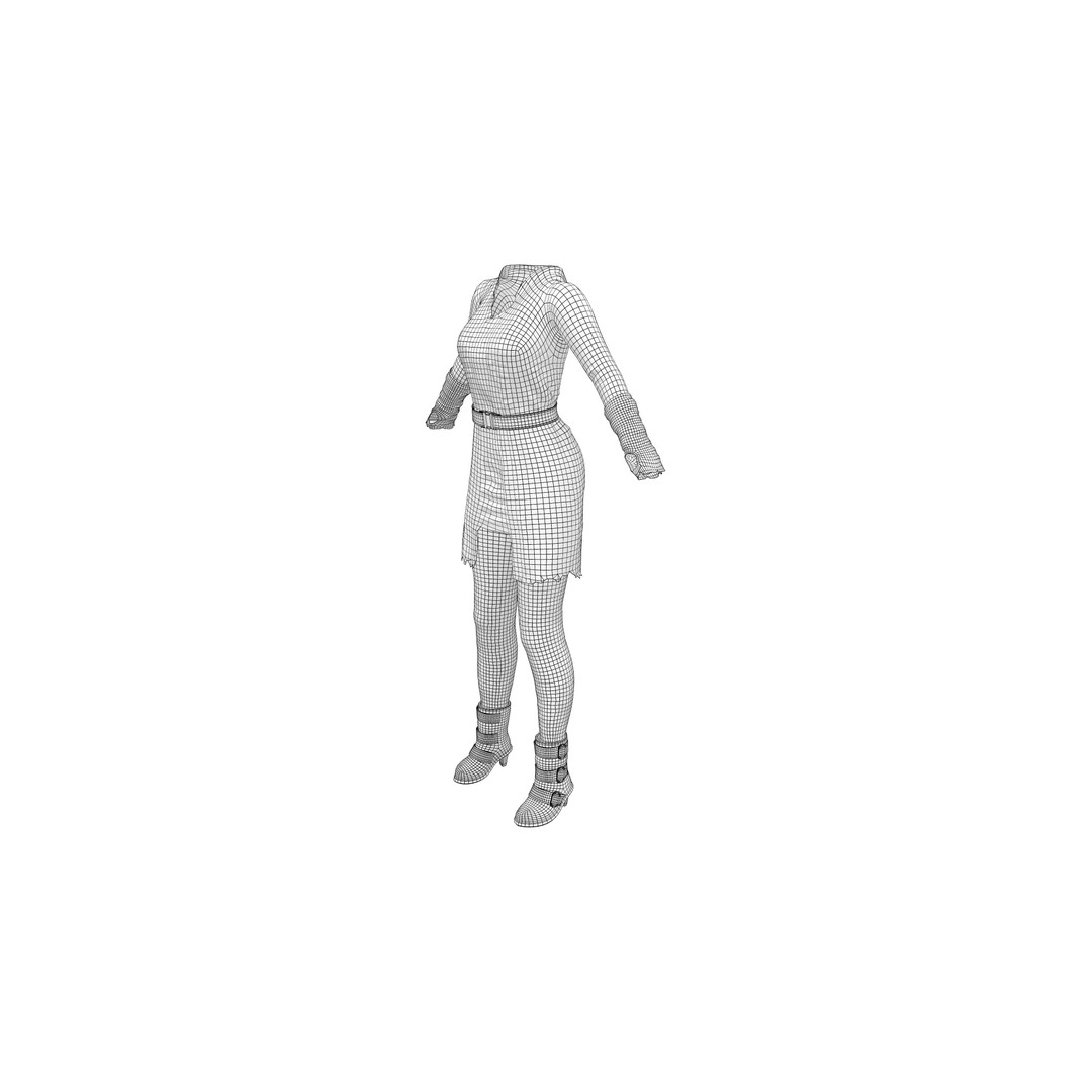 Space Ambassador 3D Model – Low Poly Character Outfit, FBX - View 13