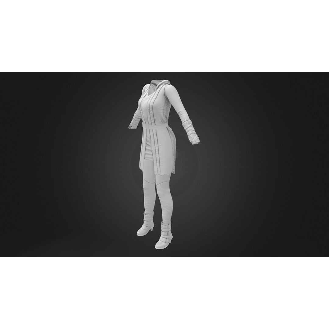 Space Ambassador 3D Model – Low Poly Character Outfit, FBX - View 14
