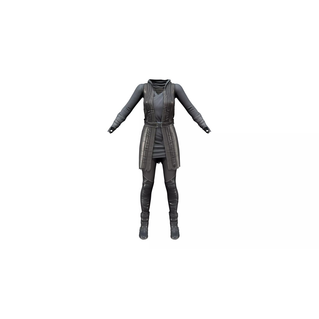 Space Ambassador 3D Model – Low Poly Character Outfit, FBX - View 2