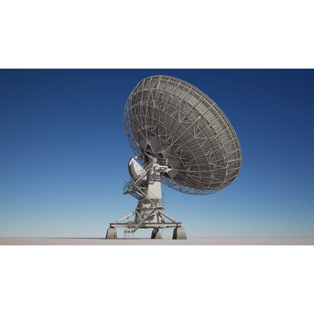 Satellite Dish Antenna 3D Model – Detailed PBR Asset, FBX - View 3