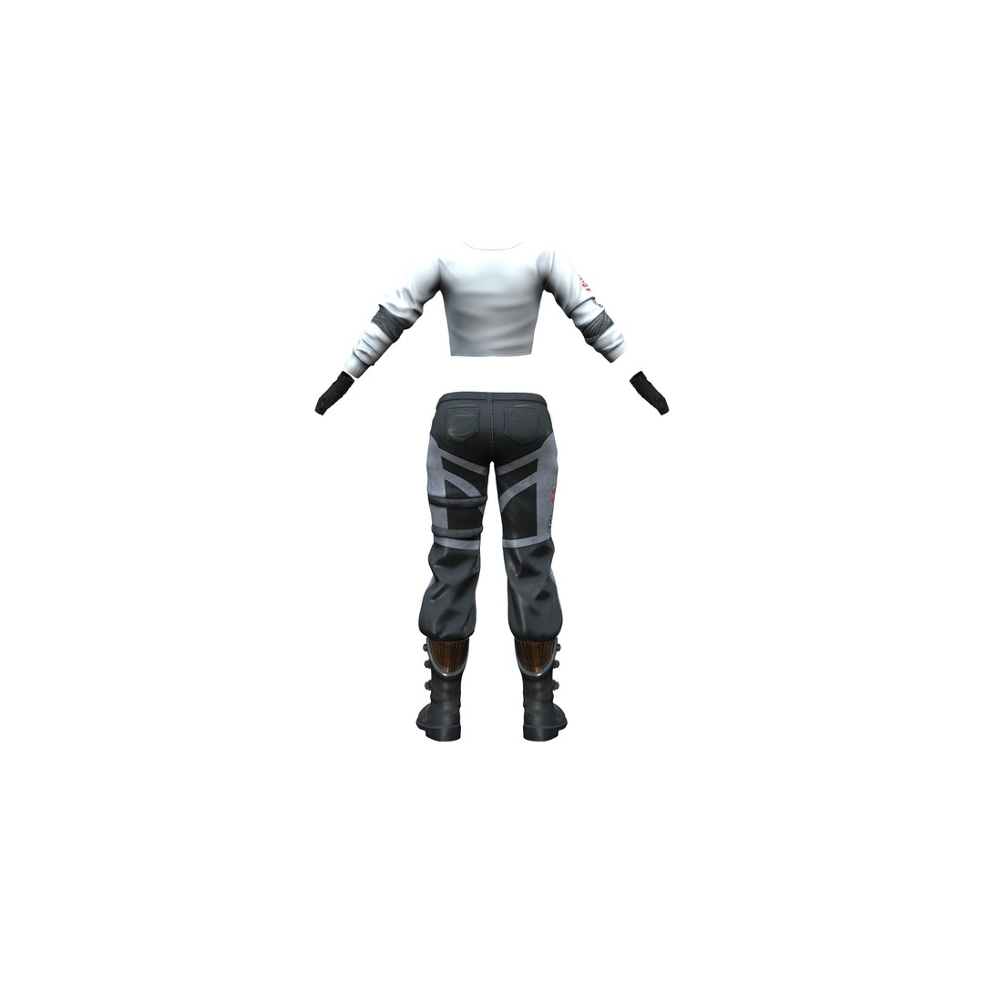 Space Biker Outfit 3D Model – Low Poly Costume with PBR Textures - View 10