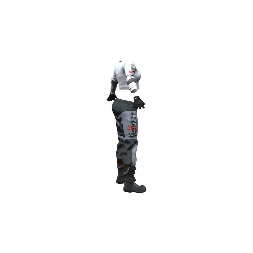 Space Biker Outfit 3D Model – Low Poly Costume with PBR Textures - View 11