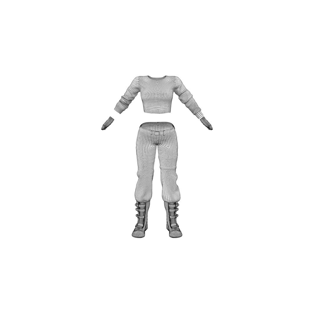 Space Biker Outfit 3D Model – Low Poly Costume with PBR Textures - View 12