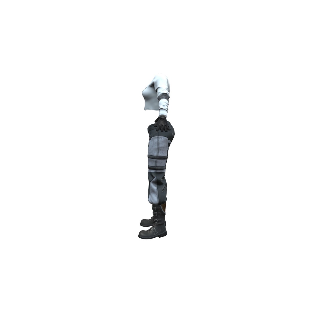 Space Biker Outfit 3D Model – Low Poly Costume with PBR Textures - View 9
