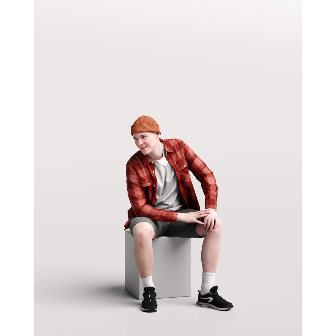 Humano Sitting Man 3D Model – Realistic Character with PBR Textures - View 13