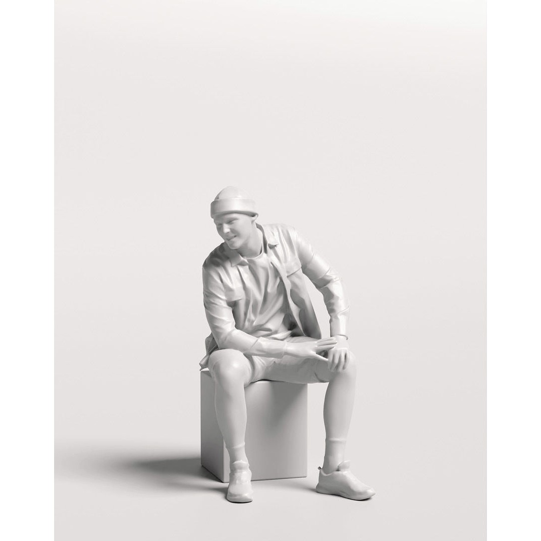 Humano Sitting Man 3D Model – Realistic Character with PBR Textures - View 14