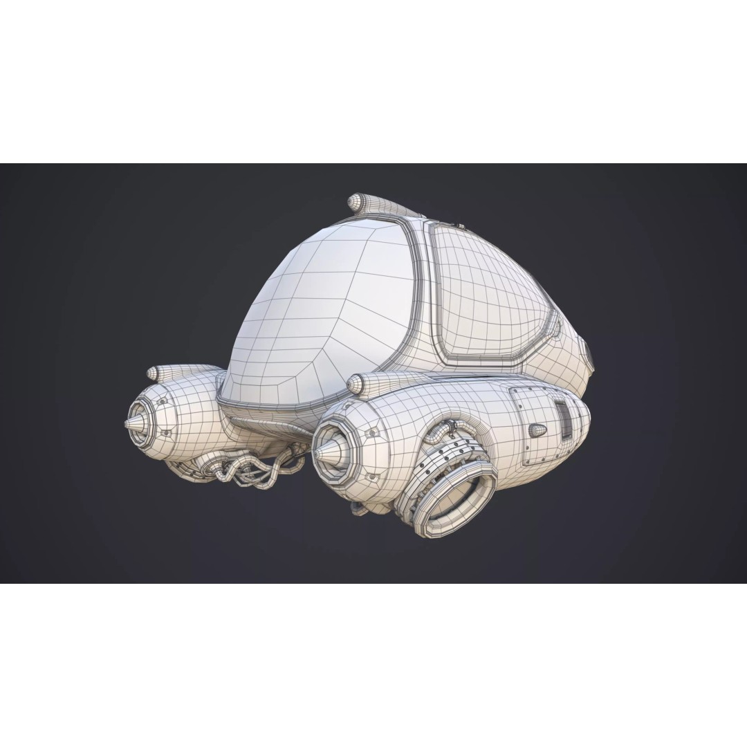 Sci-Fi Ship 3D Model – High Poly Game-Ready Asset, FBX, OBJ - View 14