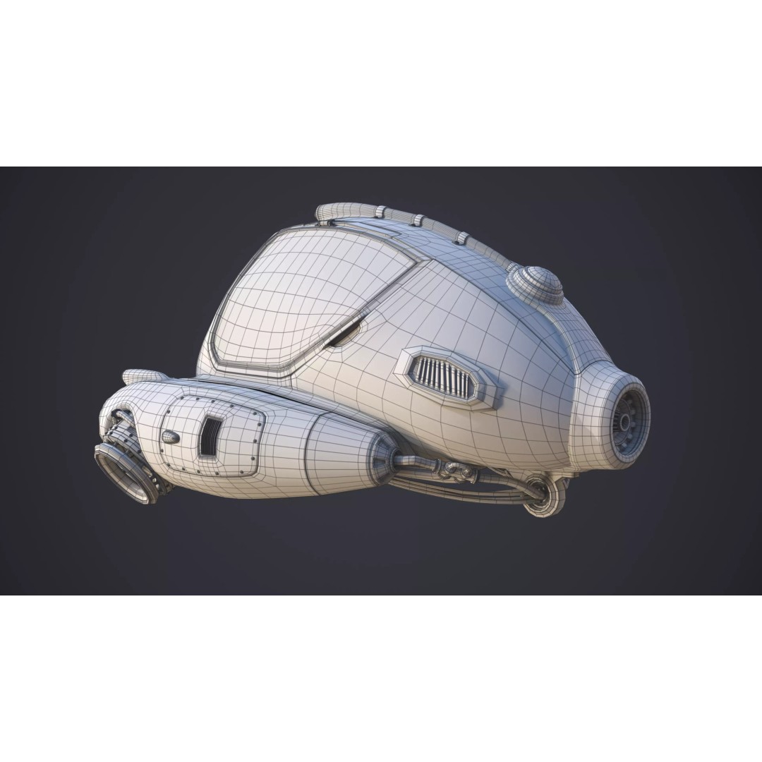 Sci-Fi Ship 3D Model – High Poly Game-Ready Asset, FBX, OBJ - View 15