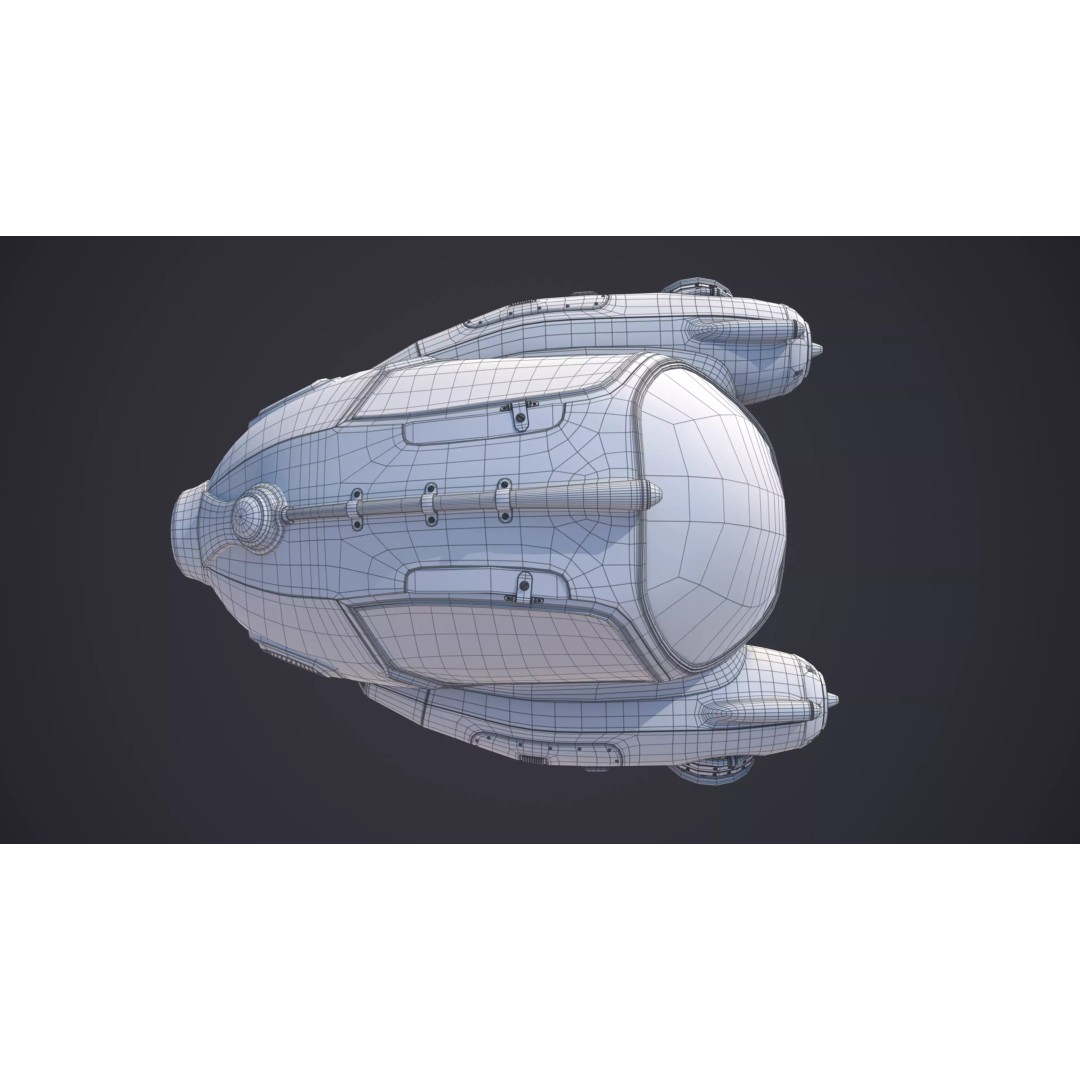 Sci-Fi Ship 3D Model – High Poly Game-Ready Asset, FBX, OBJ - View 17