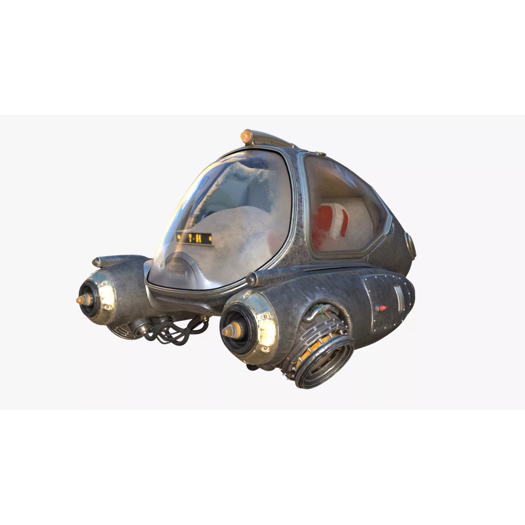 Sci-Fi Ship 3D Model – High Poly Game-Ready Asset, FBX, OBJ - View 2
