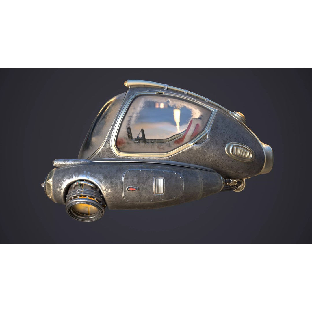 Sci-Fi Ship 3D Model – High Poly Game-Ready Asset, FBX, OBJ - View 5