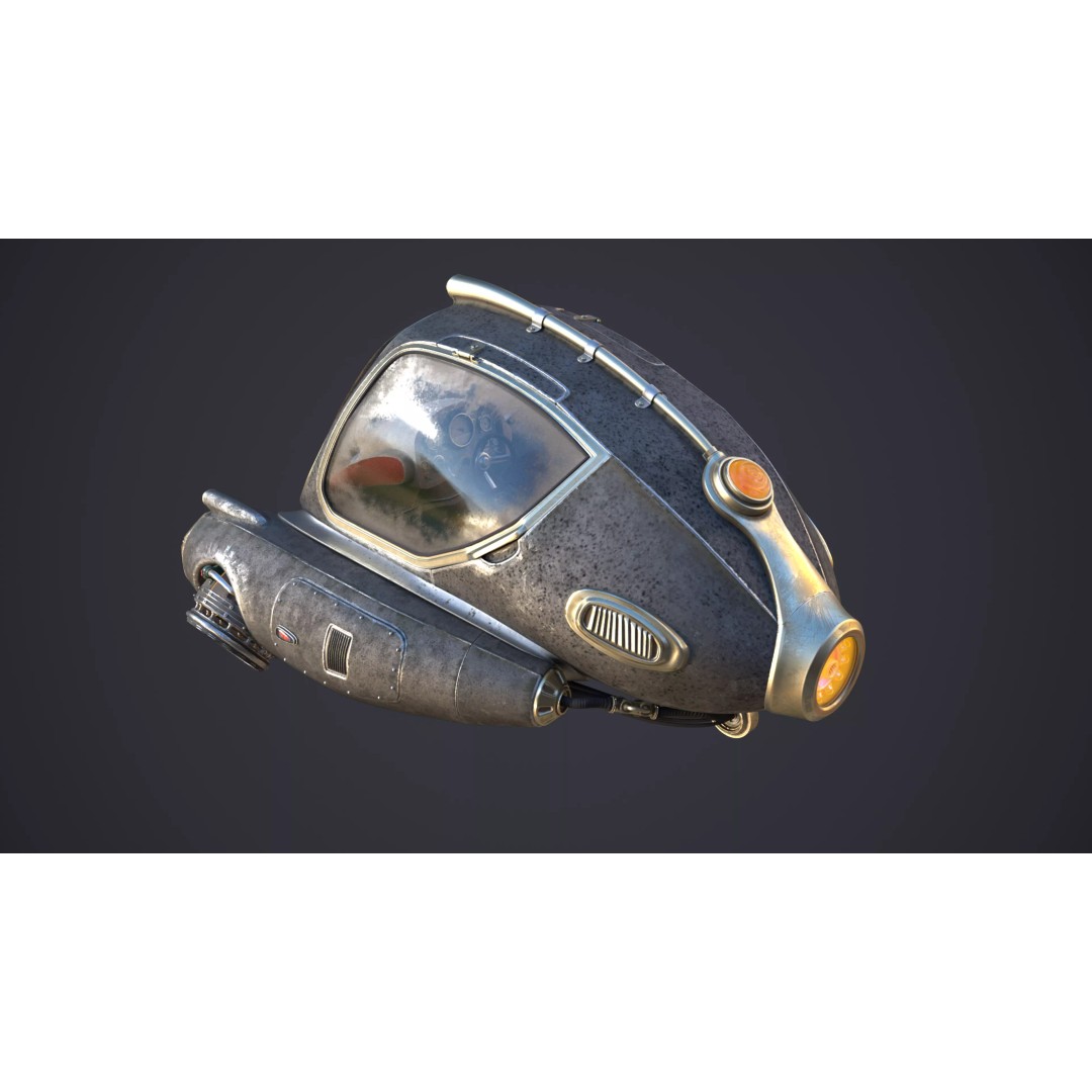 Sci-Fi Ship 3D Model – High Poly Game-Ready Asset, FBX, OBJ - View 6