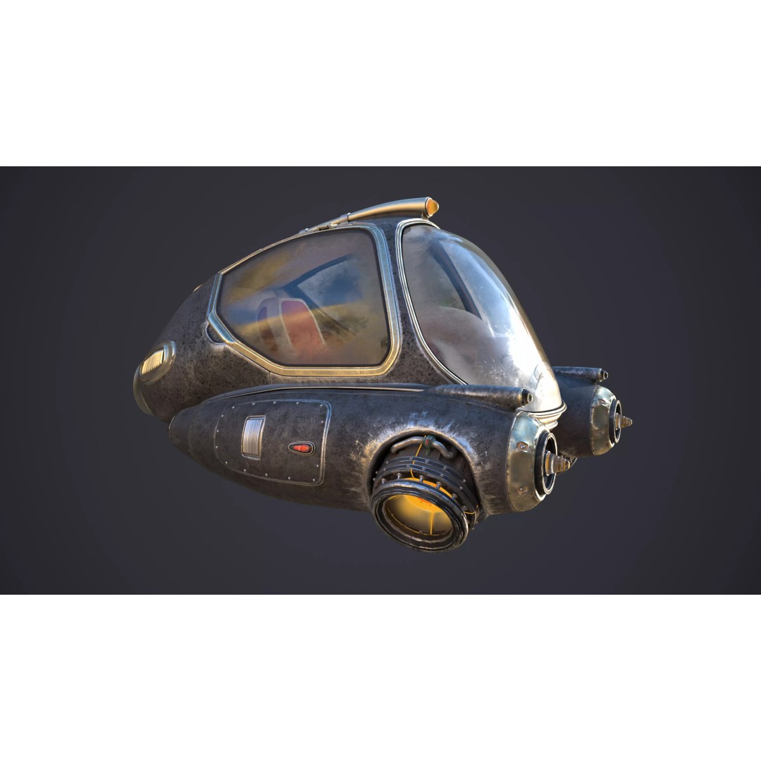 Sci-Fi Ship 3D Model – High Poly Game-Ready Asset, FBX, OBJ - View 9