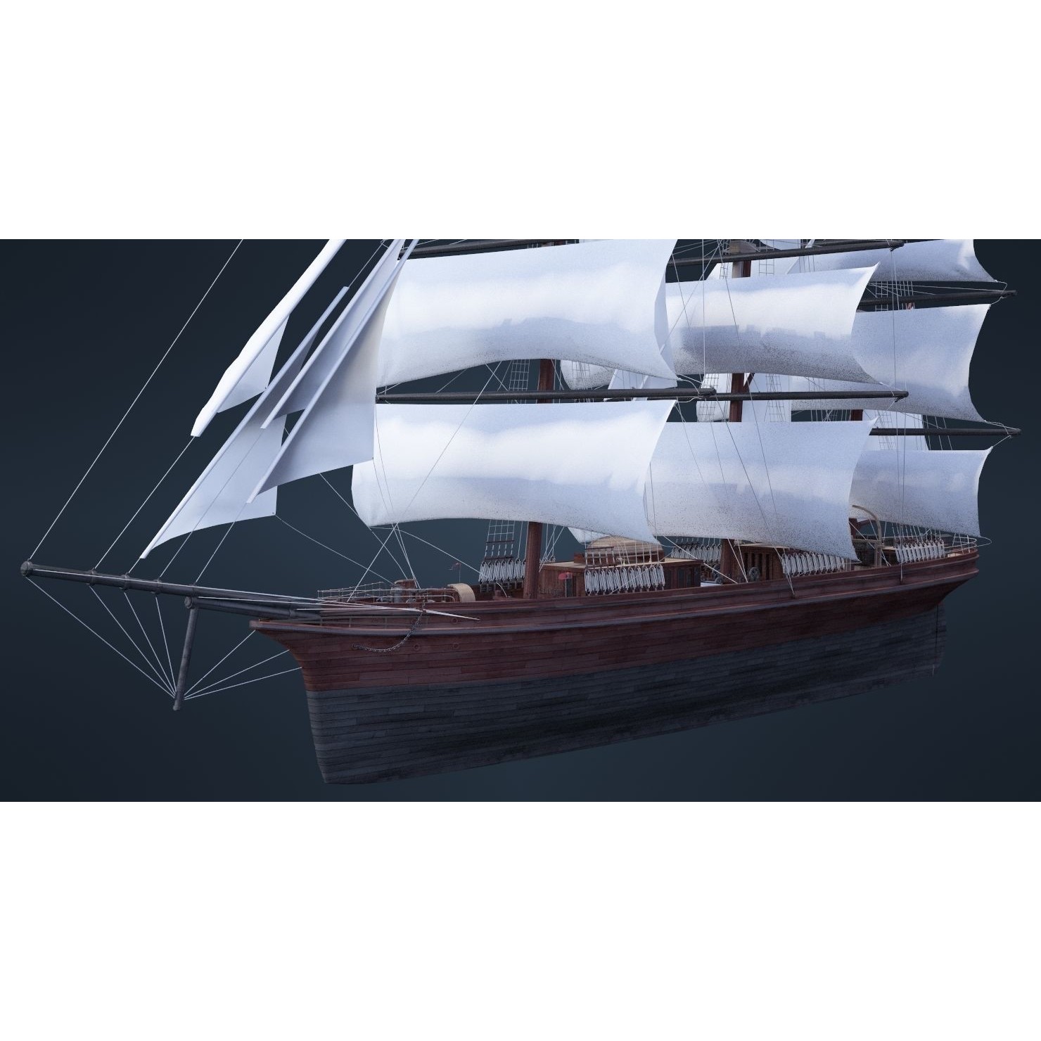 Old Ship - Game-Ready 3D Model - View 10