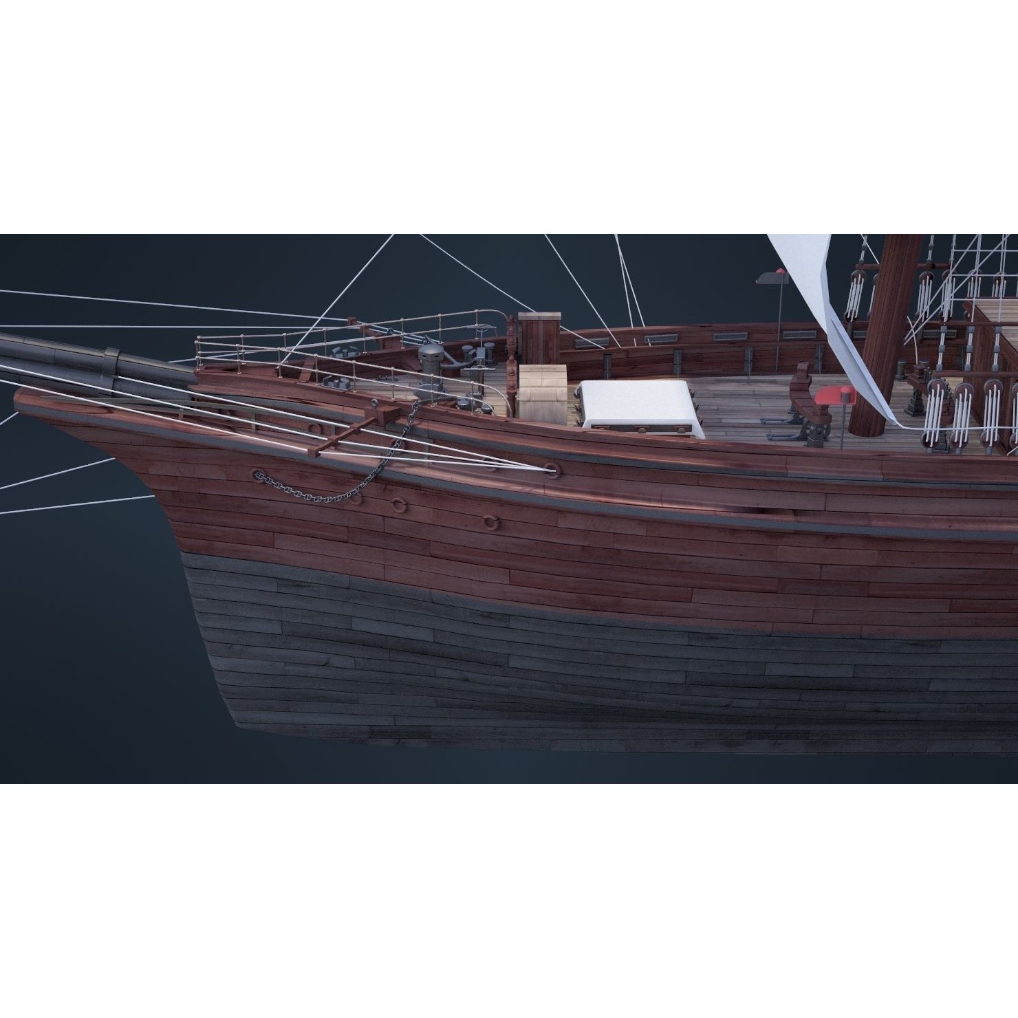 Old Ship - Game-Ready 3D Model - View 12