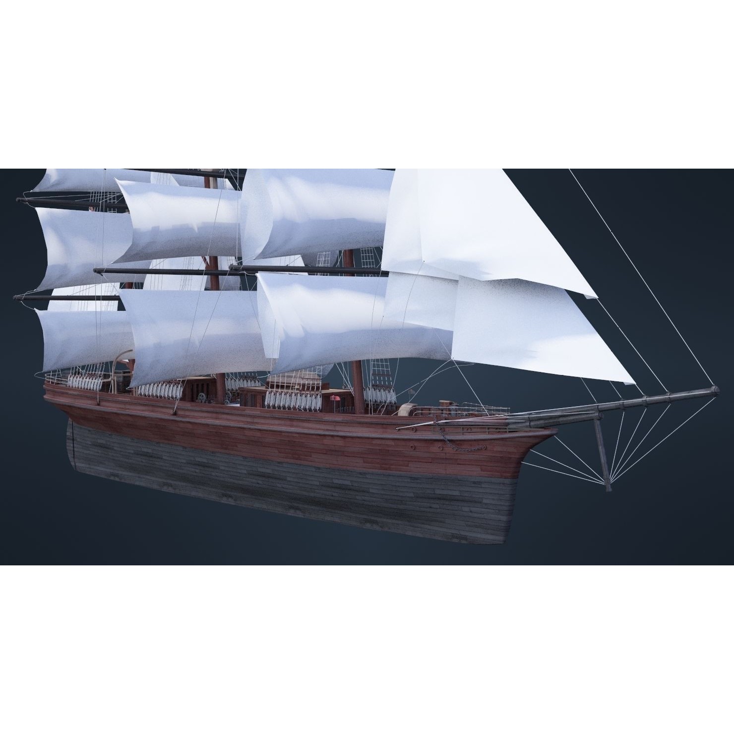 Old Ship - Game-Ready 3D Model - View 4