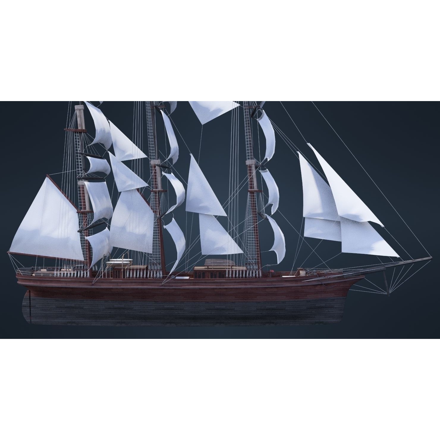 Old Ship - Game-Ready 3D Model - View 5