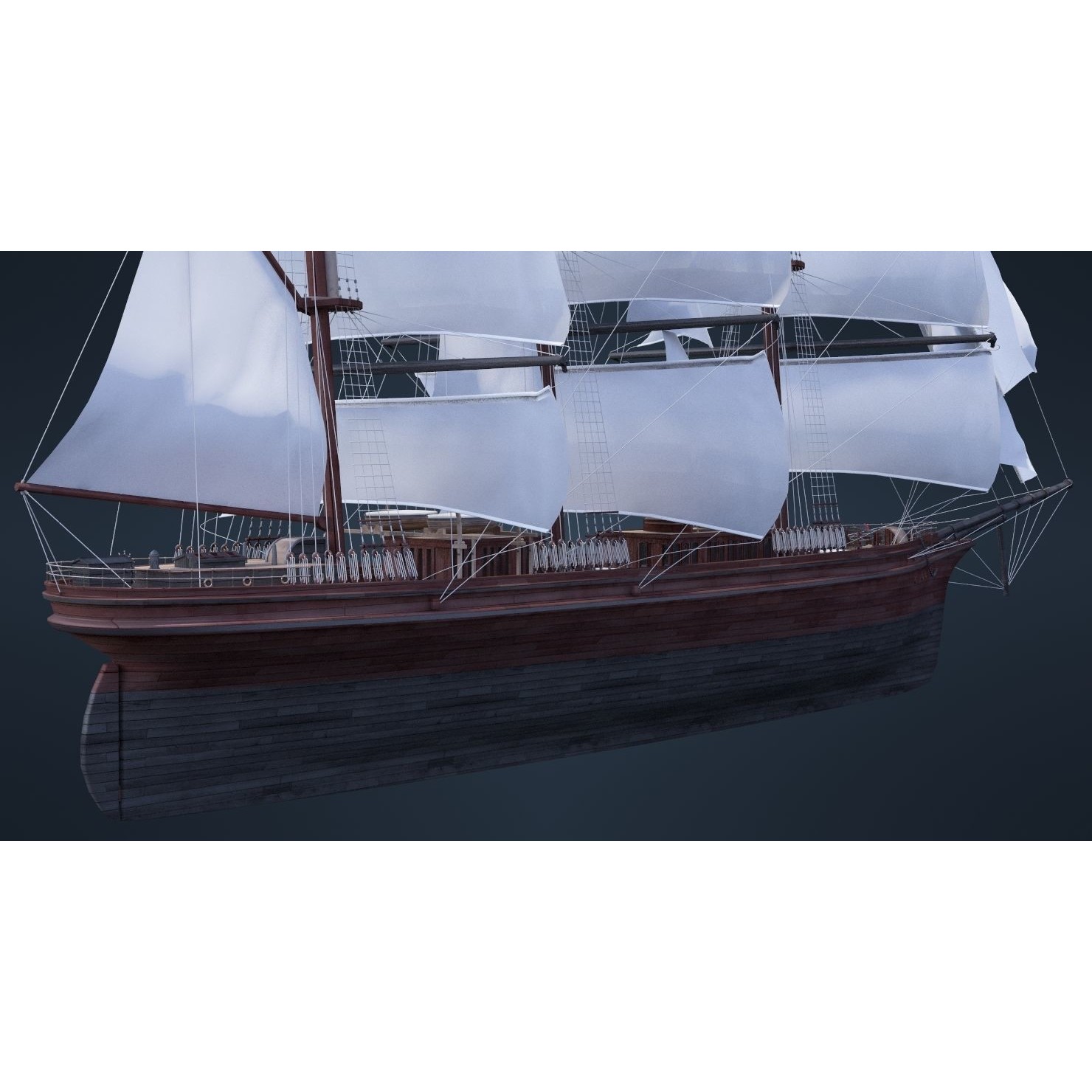 Old Ship - Game-Ready 3D Model - View 6