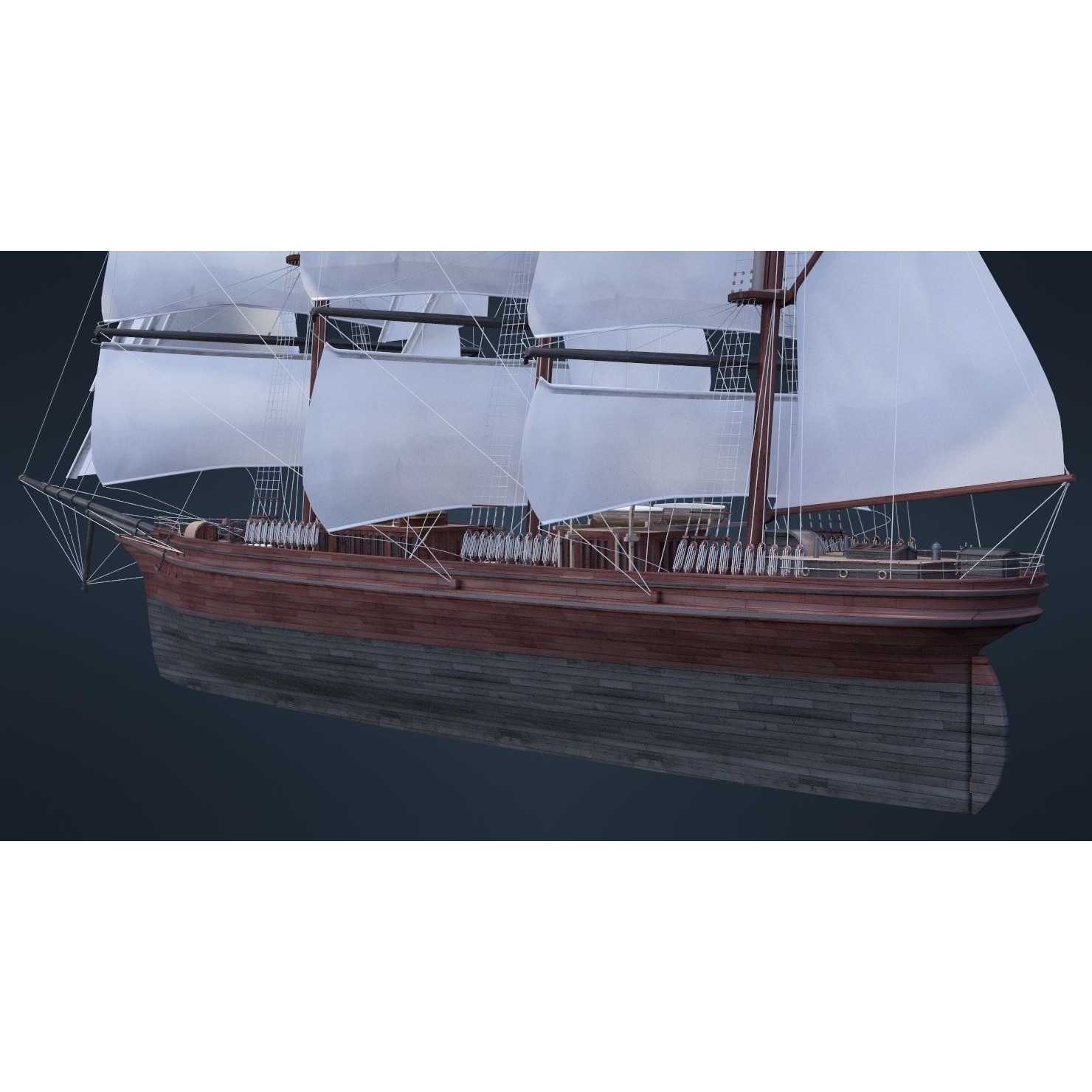 Old Ship - Game-Ready 3D Model - View 8