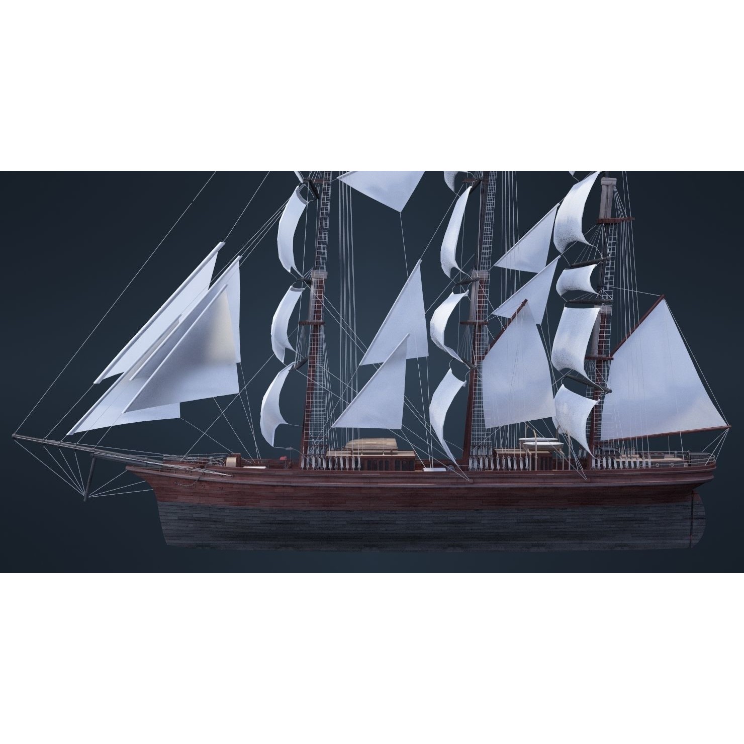 Old Ship - Game-Ready 3D Model - View 9