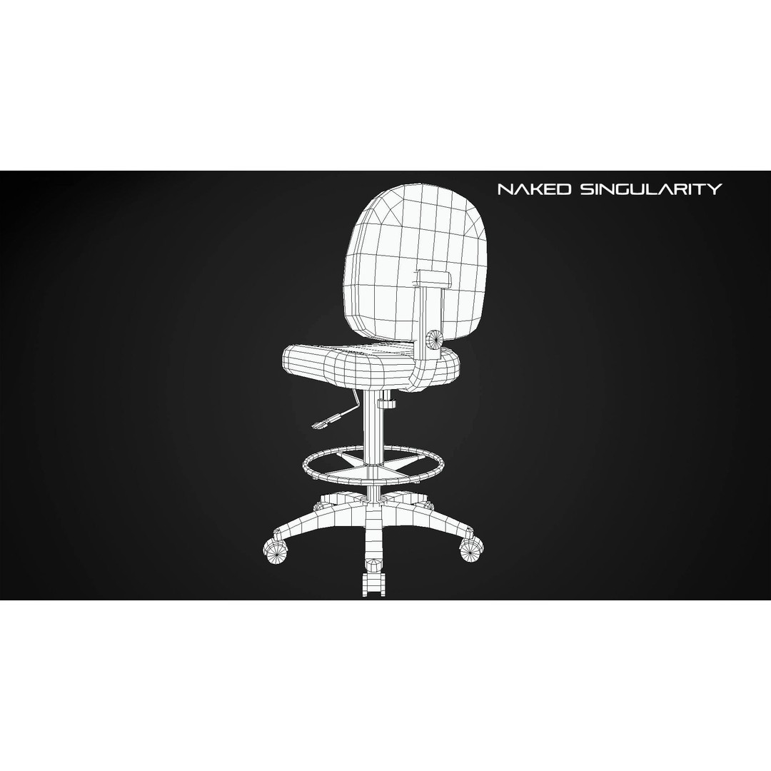 Office Chair 3D Model – Low Poly Game Asset, FBX, PBR Textures - View 10