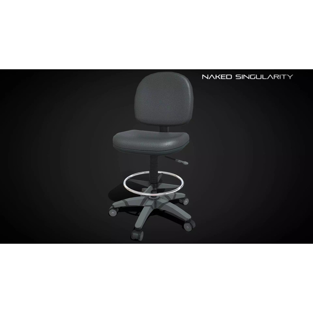 Office Chair 3D Model – Low Poly Game Asset, FBX, PBR Textures - View 2