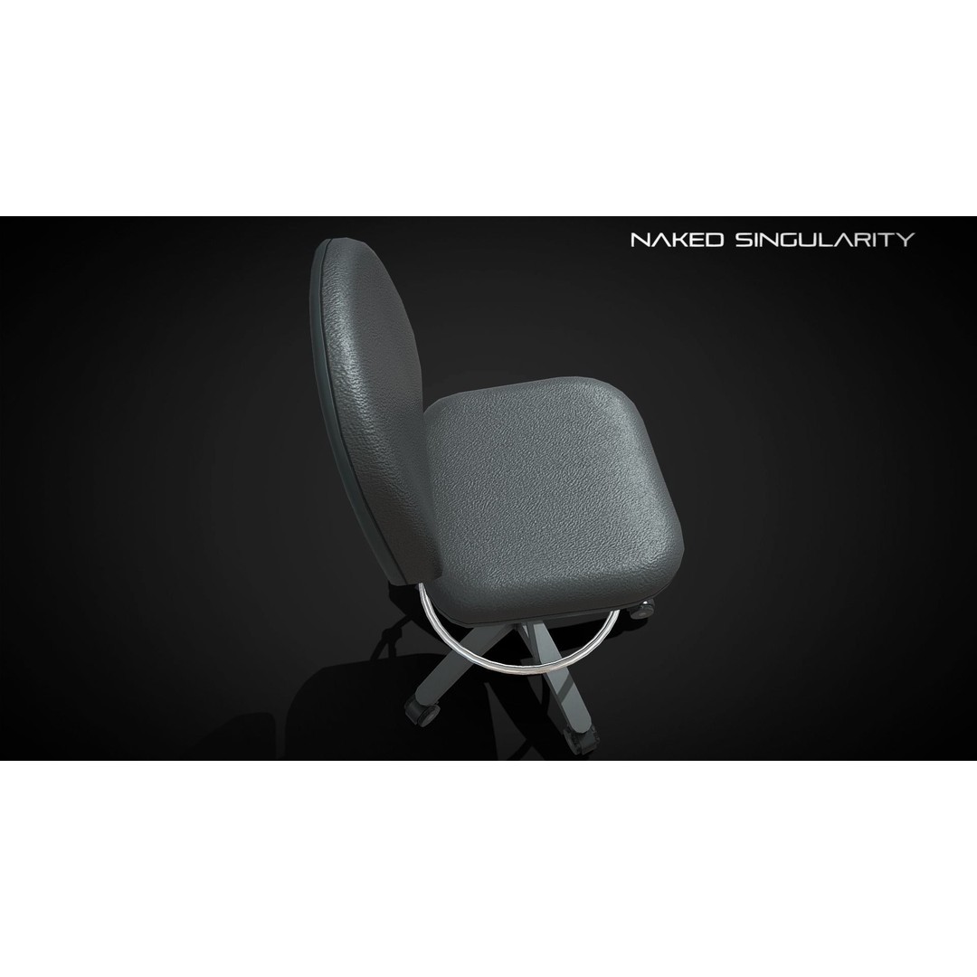 Office Chair 3D Model – Low Poly Game Asset, FBX, PBR Textures - View 4