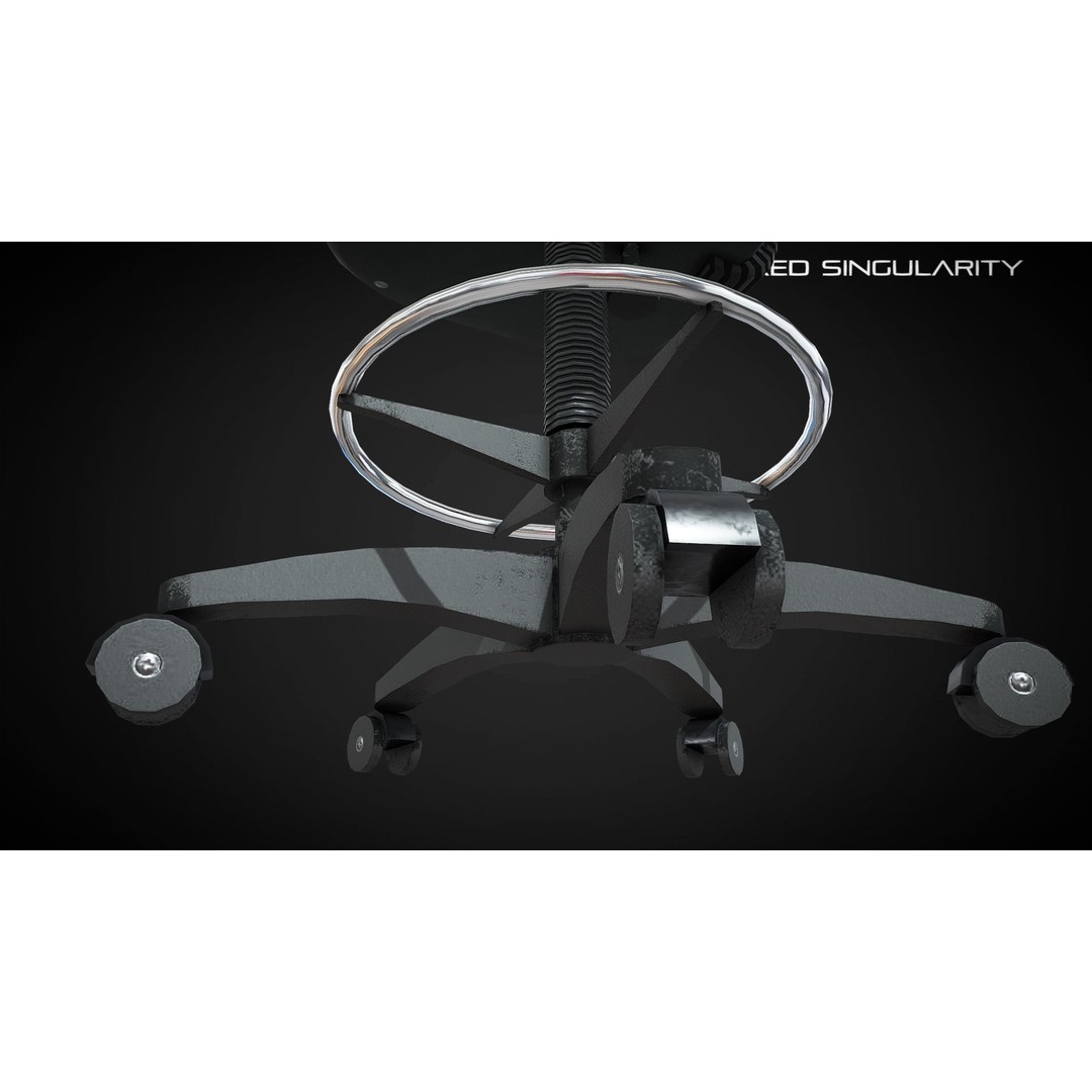 Office Chair 3D Model – Low Poly Game Asset, FBX, PBR Textures - View 9
