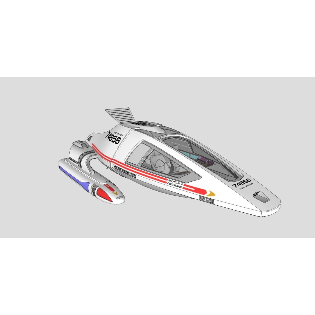Spaceship 3D Model – Futuristic Low Poly Rigged Asset, FBX, OBJ - View 10