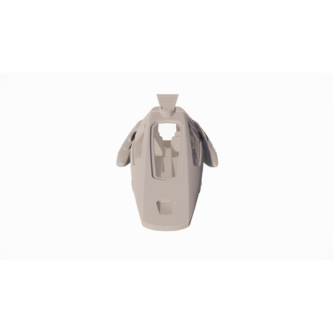 Spaceship 3D Model – Futuristic Low Poly Rigged Asset, FBX, OBJ - View 12