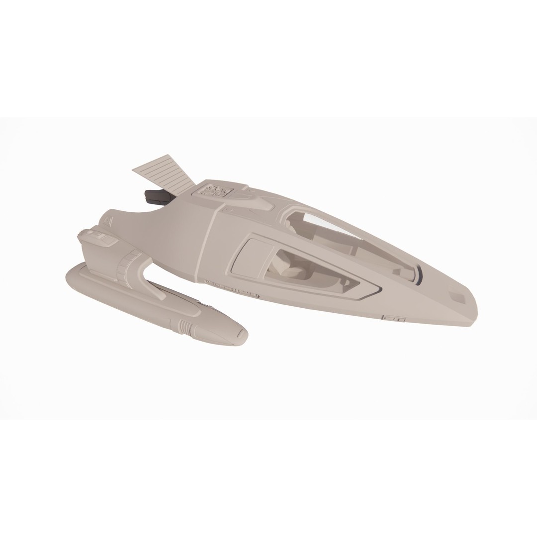 Spaceship 3D Model – Futuristic Low Poly Rigged Asset, FBX, OBJ - View 14