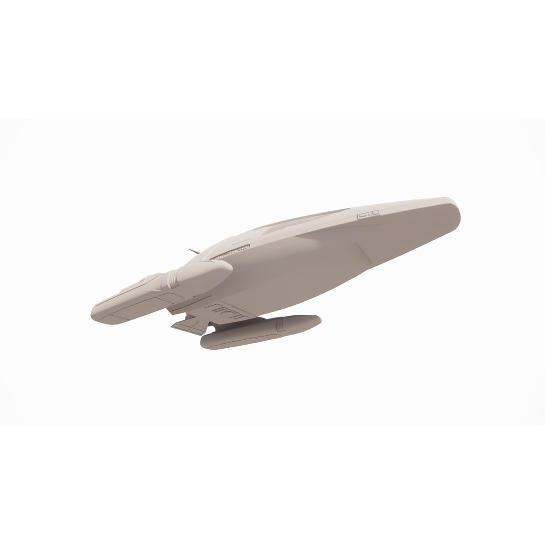 Spaceship 3D Model – Futuristic Low Poly Rigged Asset, FBX, OBJ - View 15
