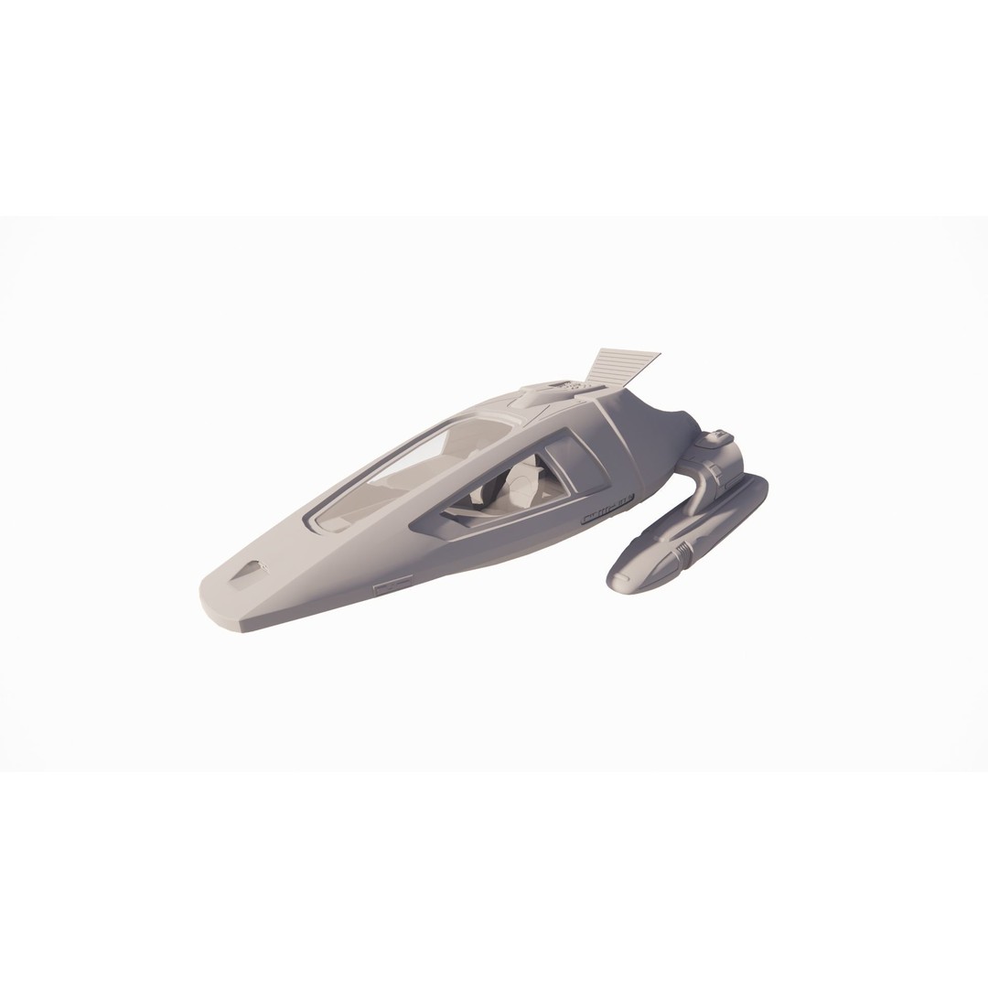 Spaceship 3D Model – Futuristic Low Poly Rigged Asset, FBX, OBJ - View 19