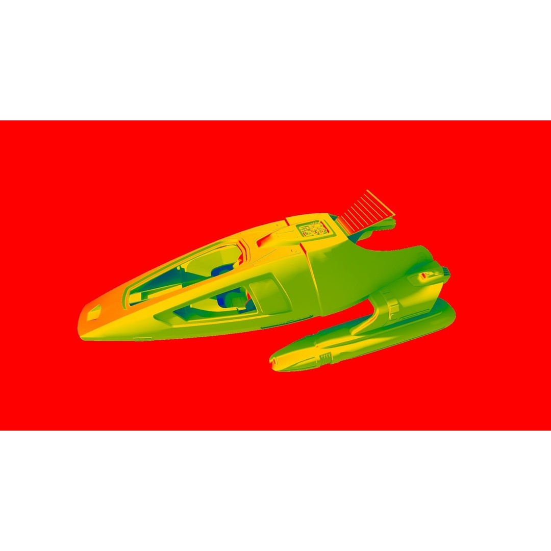 Spaceship 3D Model – Futuristic Low Poly Rigged Asset, FBX, OBJ - View 21