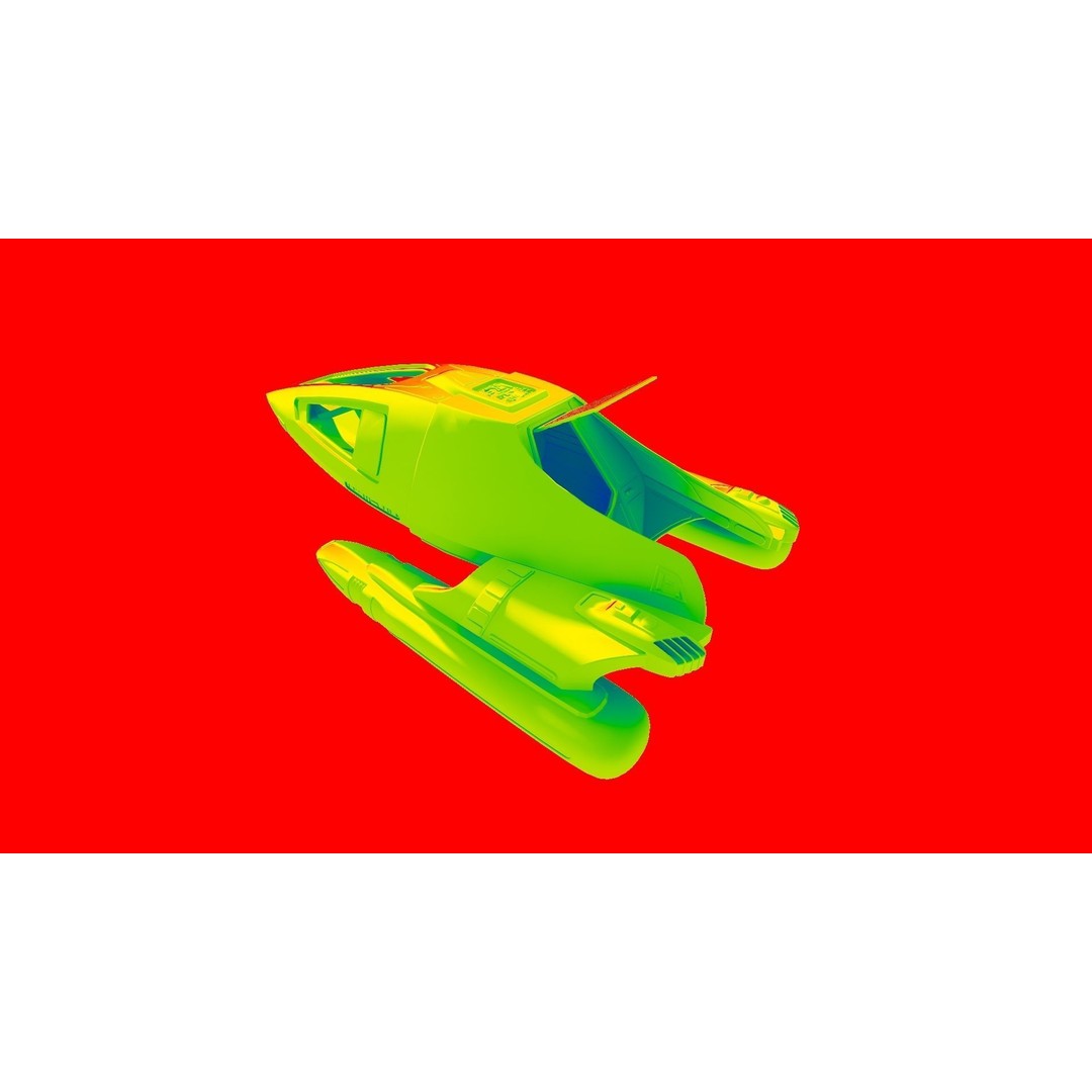 Spaceship 3D Model – Futuristic Low Poly Rigged Asset, FBX, OBJ - View 22