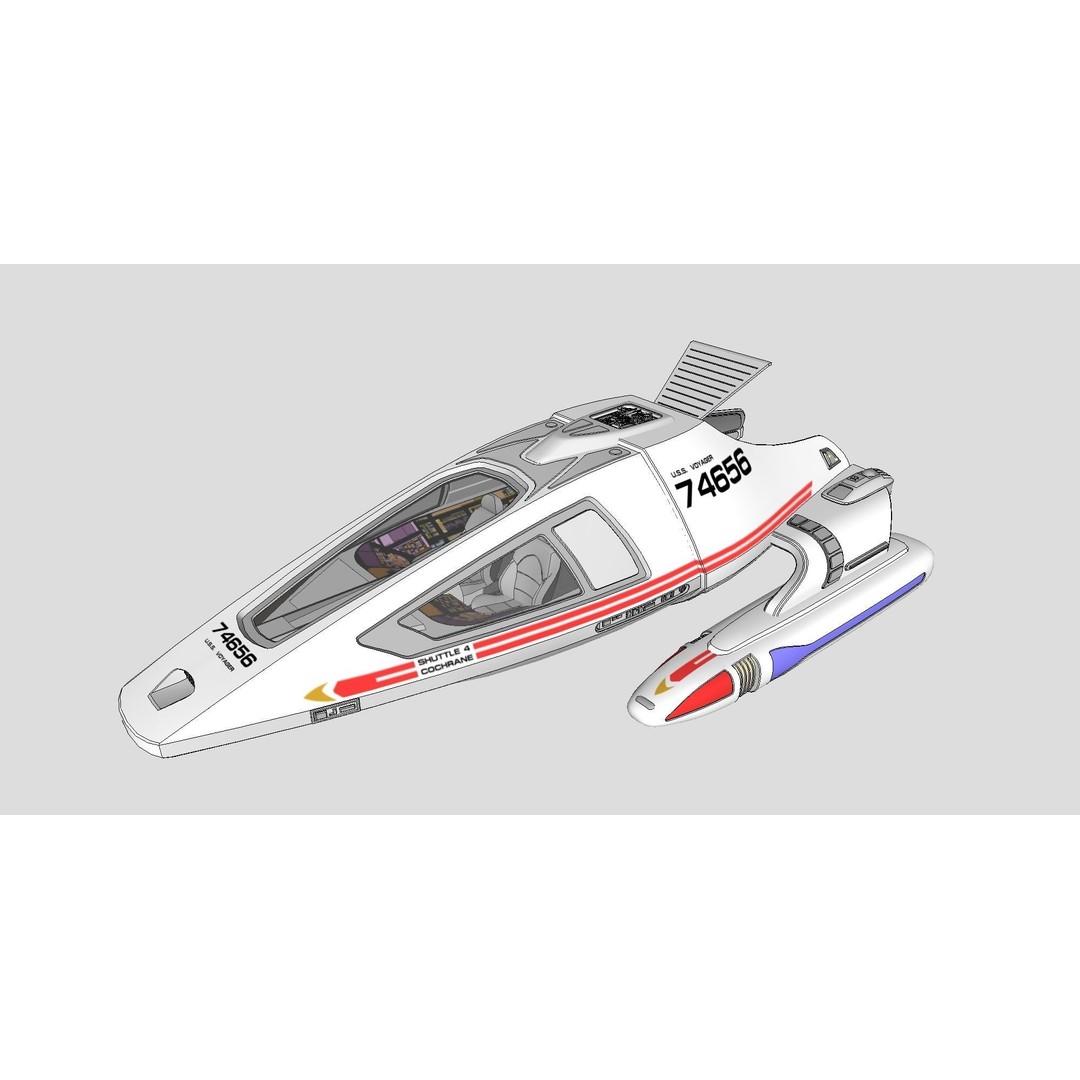 Spaceship 3D Model – Futuristic Low Poly Rigged Asset, FBX, OBJ - View 8