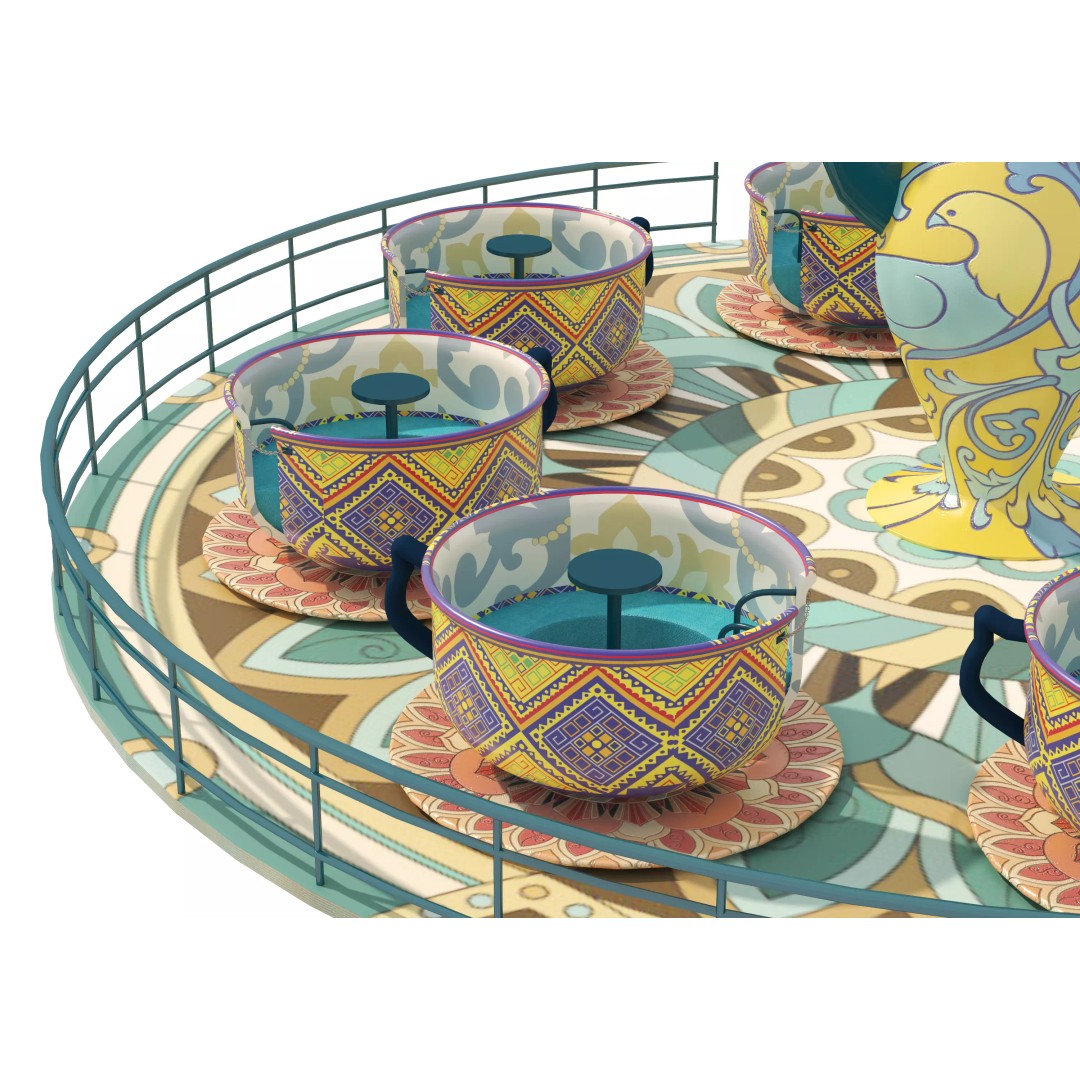 Tea Cup Carousel 3D Model – Low Poly Game Asset, FBX & OBJ - View 10