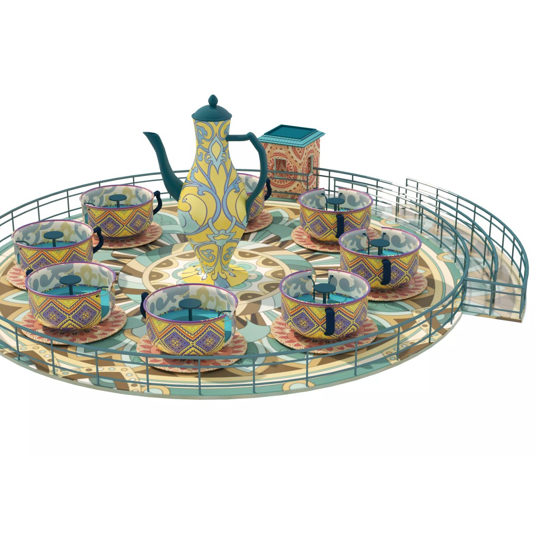 Tea Cup Carousel 3D Model – Low Poly Game Asset, FBX & OBJ - View 12