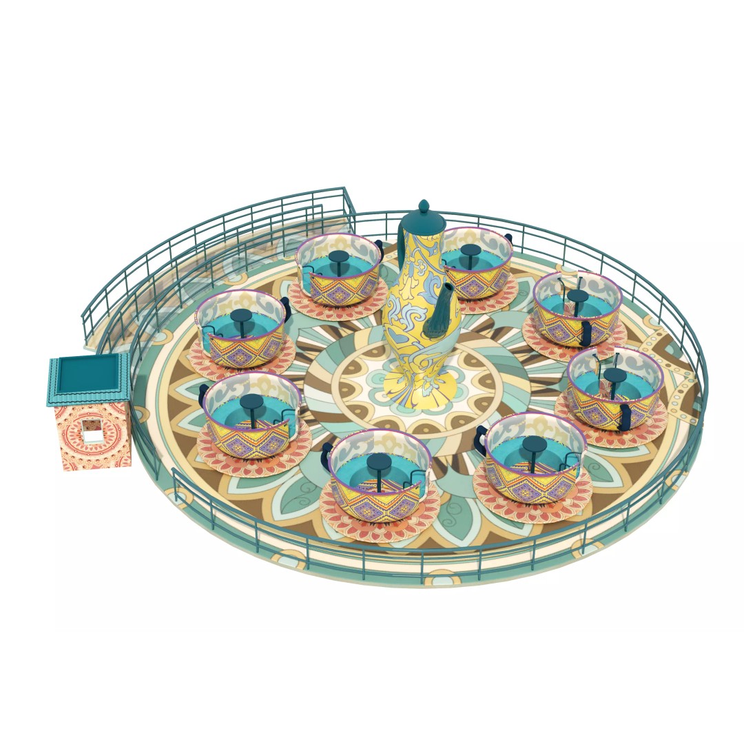 Tea Cup Carousel 3D Model – Low Poly Game Asset, FBX & OBJ - View 13