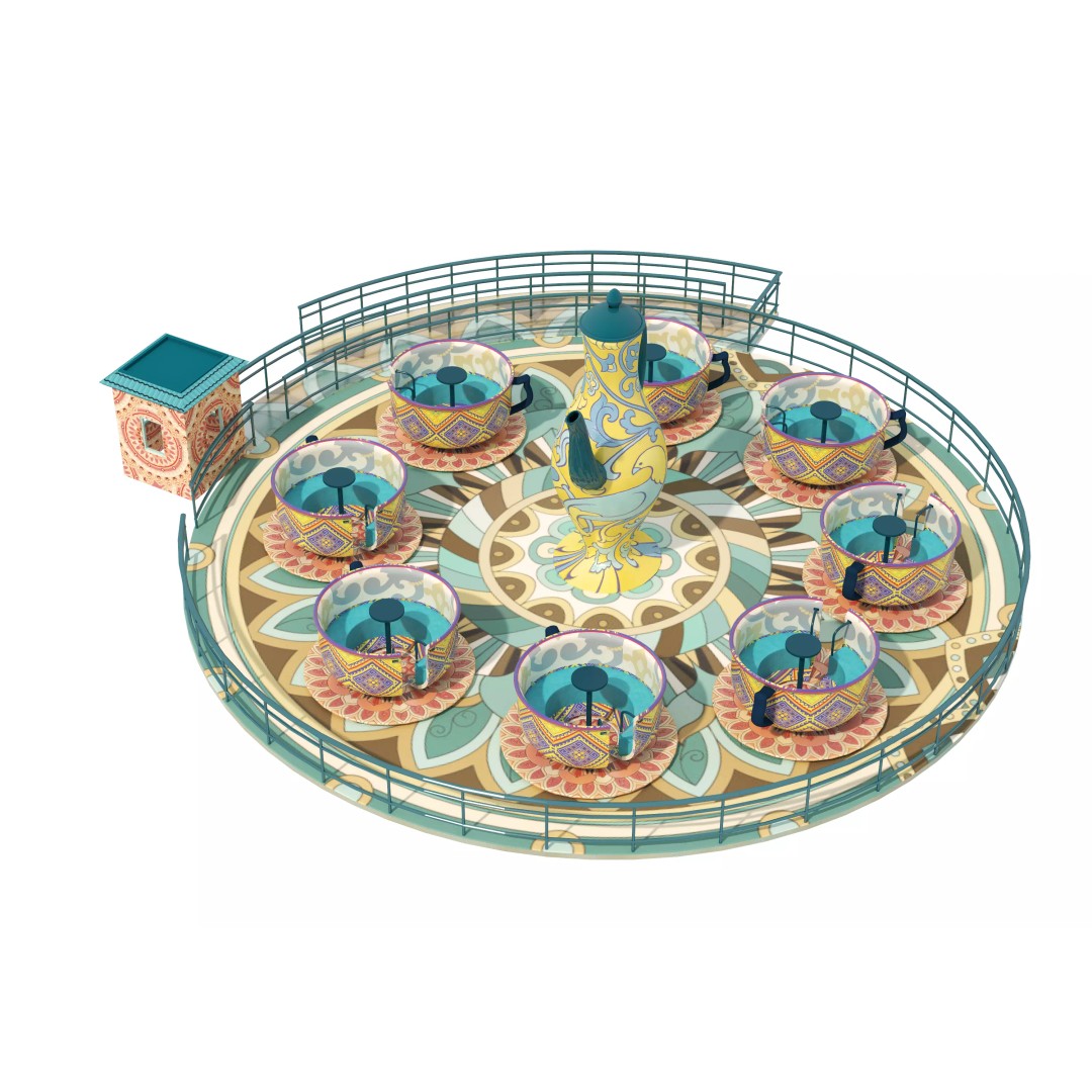 Tea Cup Carousel 3D Model – Low Poly Game Asset, FBX & OBJ - View 14