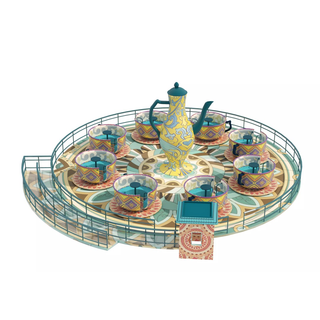 Tea Cup Carousel 3D Model – Low Poly Game Asset, FBX & OBJ - View 17