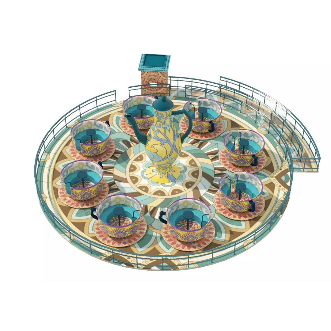 Tea Cup Carousel 3D Model – Low Poly Game Asset, FBX & OBJ - View 18