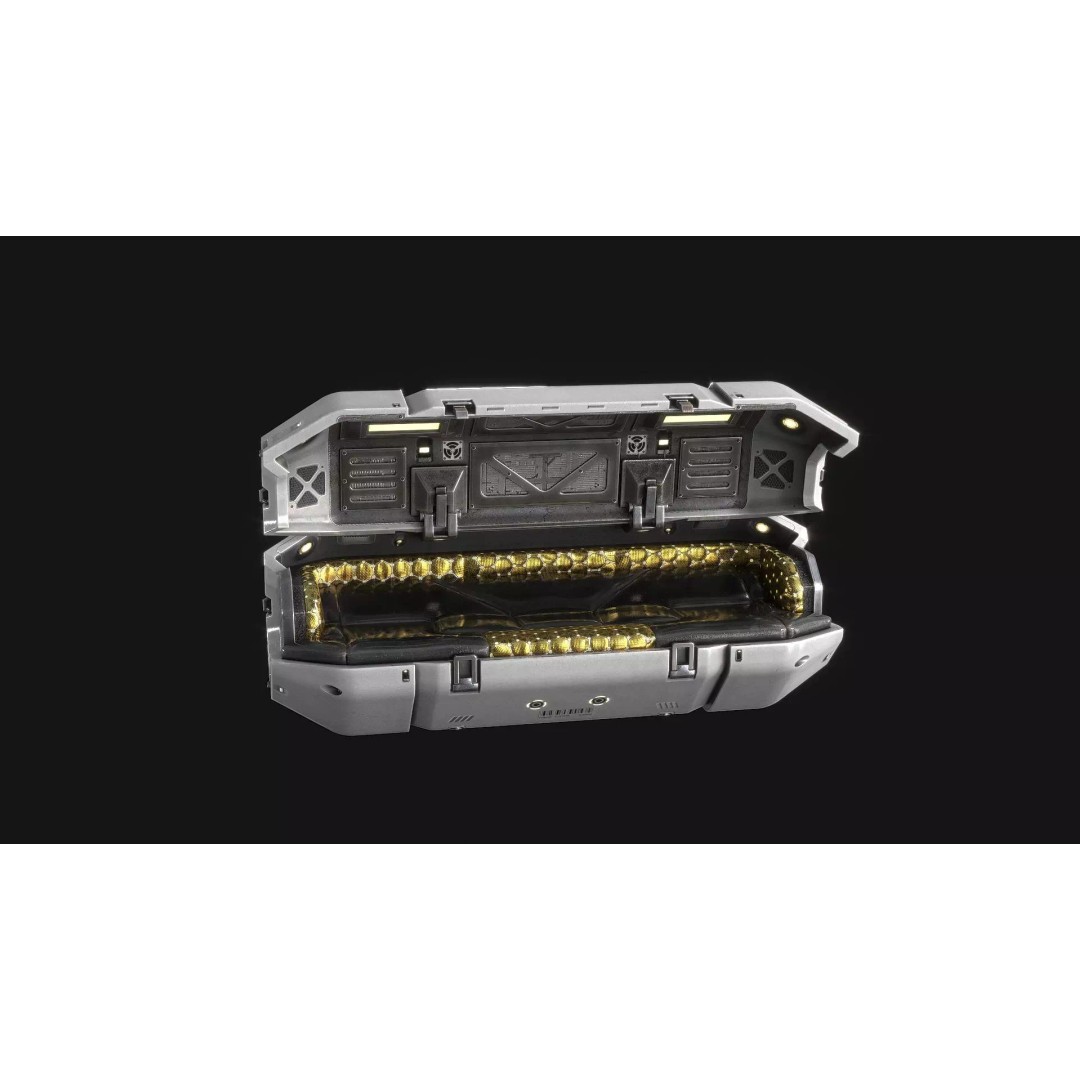 Sci-Fi Sleep Capsule 3D Model – Low Poly PBR Asset, FBX - View 9