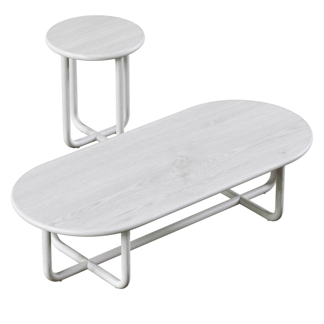 Jones Cross Coffee Side Table 3D Model – PBR Textured, FBX Format - View 3