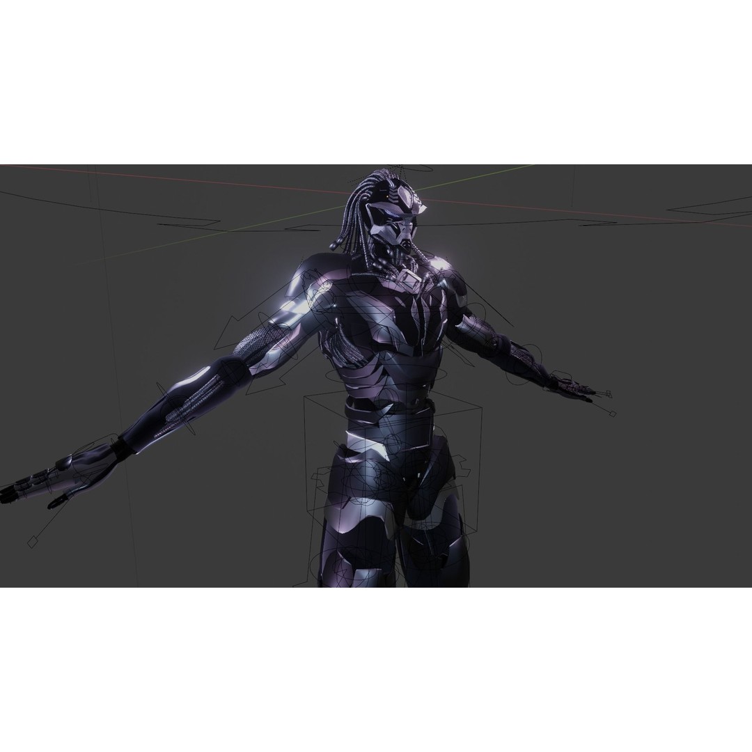 Cyber Mercenary Character 3D Model – Low Poly Rigged Armor, FBX - View 10