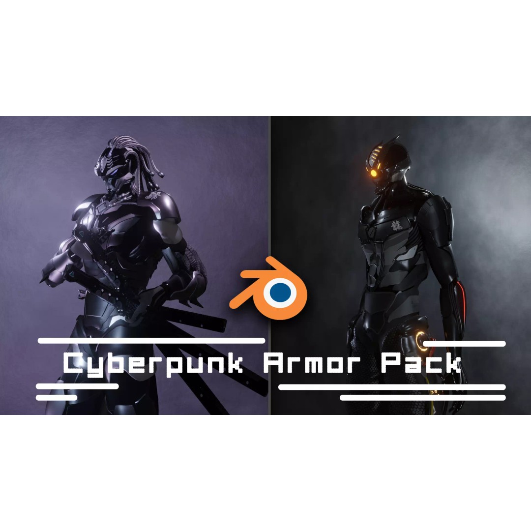Cyber Mercenary Character 3D Model – Low Poly Rigged Armor, FBX - View 2