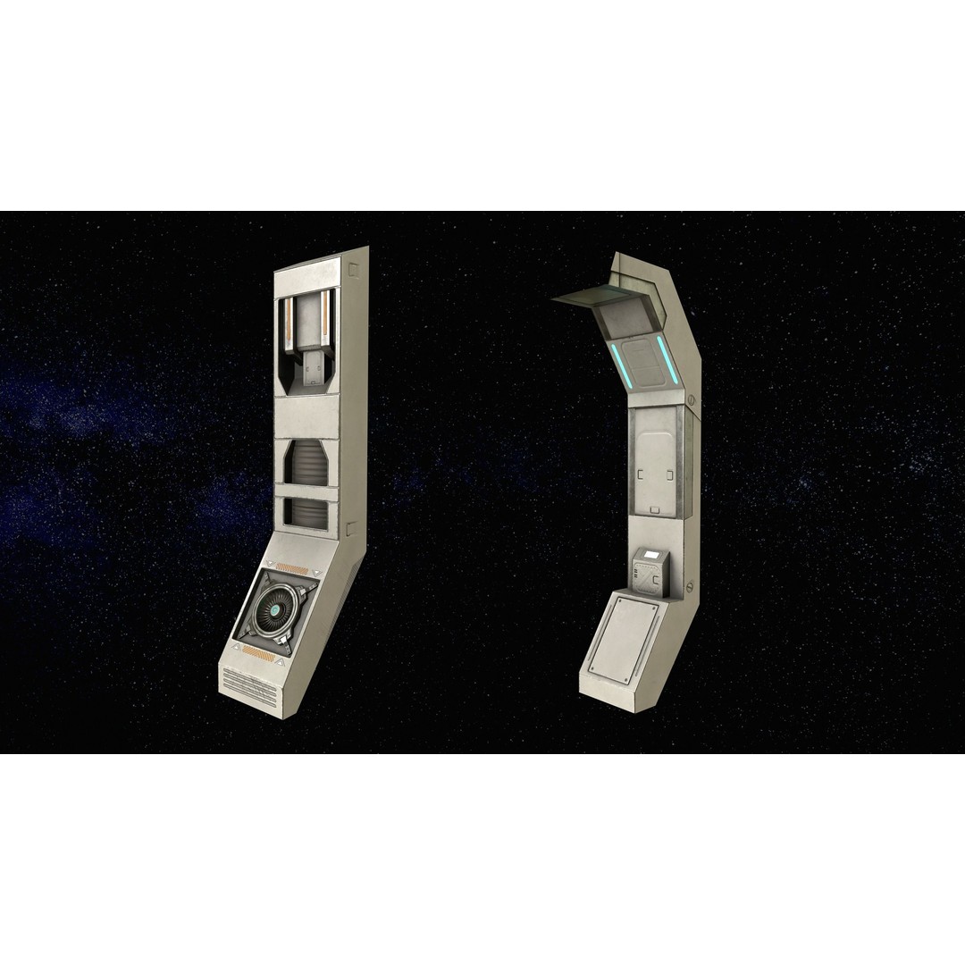 Sci-Fi Modular Corridor 3D Model – Low Poly Game Asset, FBX/OBJ - View 13