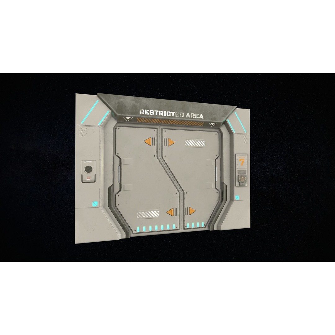 Sci-Fi Modular Corridor 3D Model – Low Poly Game Asset, FBX/OBJ - View 14