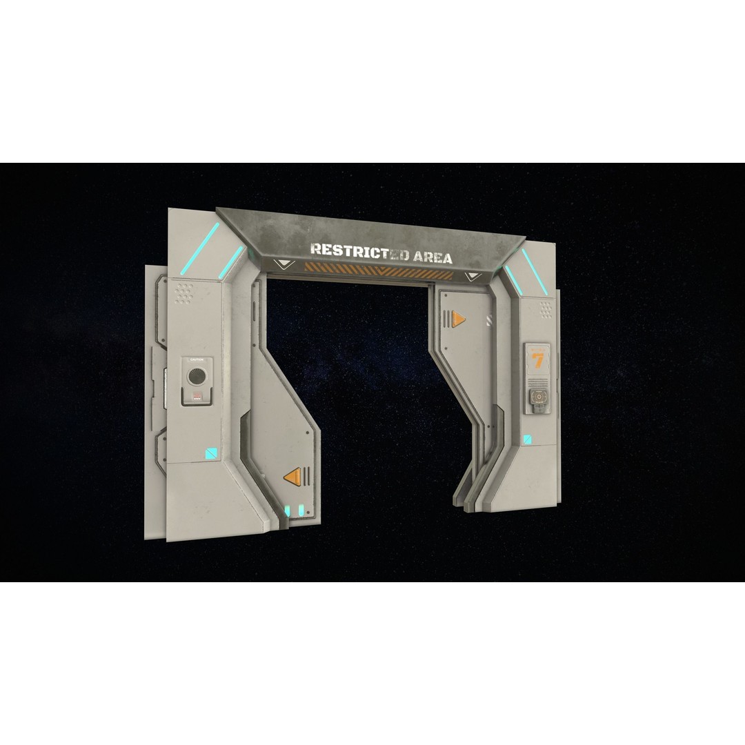 Sci-Fi Modular Corridor 3D Model – Low Poly Game Asset, FBX/OBJ - View 15