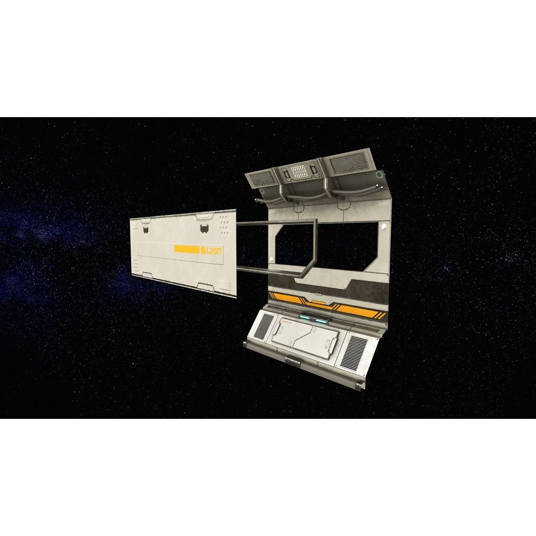 Sci-Fi Modular Corridor 3D Model – Low Poly Game Asset, FBX/OBJ - View 9
